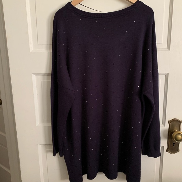 Studio Untold Navy scoop neck sweater, sparkly - Picture 4 of 7